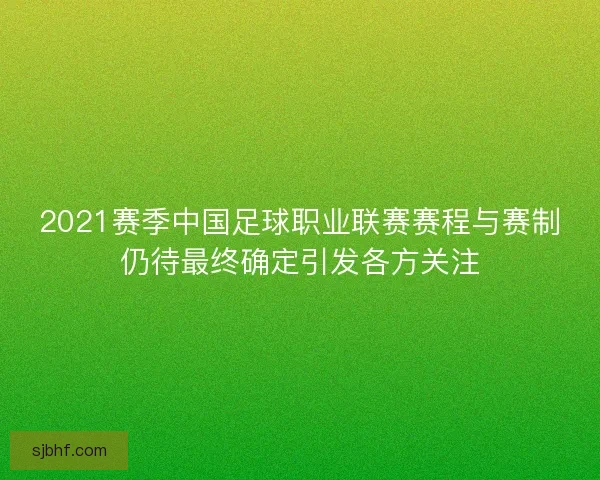 2021赛季中国足球职业联赛赛程与赛制仍待最终确定引发各方关注